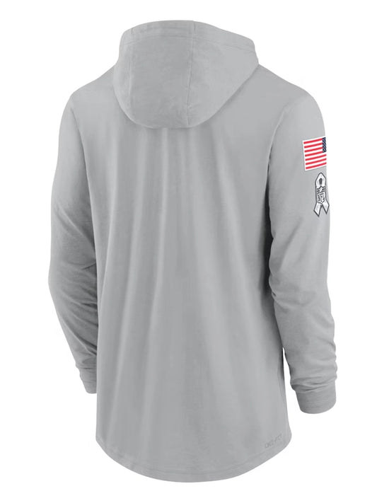 2024 Philadelphia Eagles Salute to Service Long Sleeve Hooded T-Shirt