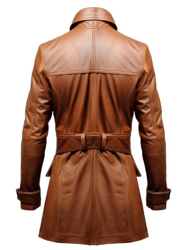 Men Stylish Brown Leather Coat - Men Leather Coat