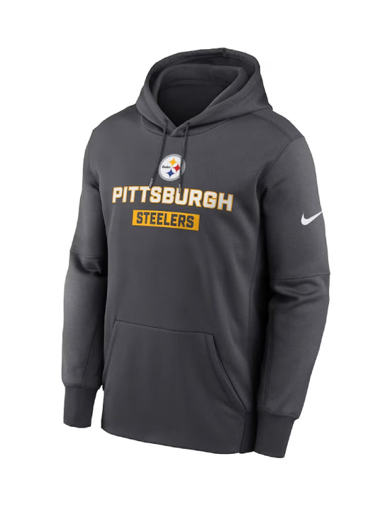 Pittsburgh Steelers Nike Anthracite Toss Sweep Performance Hoodie (Recreated)