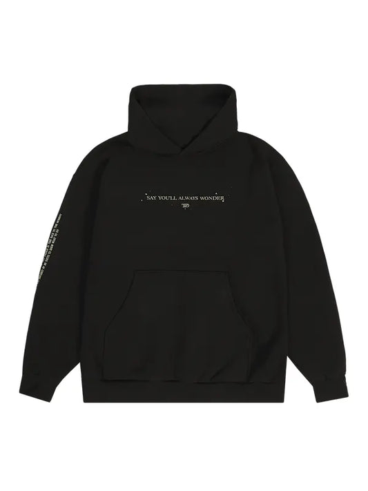 Say You’ll Always Wonder Black Hoodie – Taylor Swift TTPD Fleece Pullover