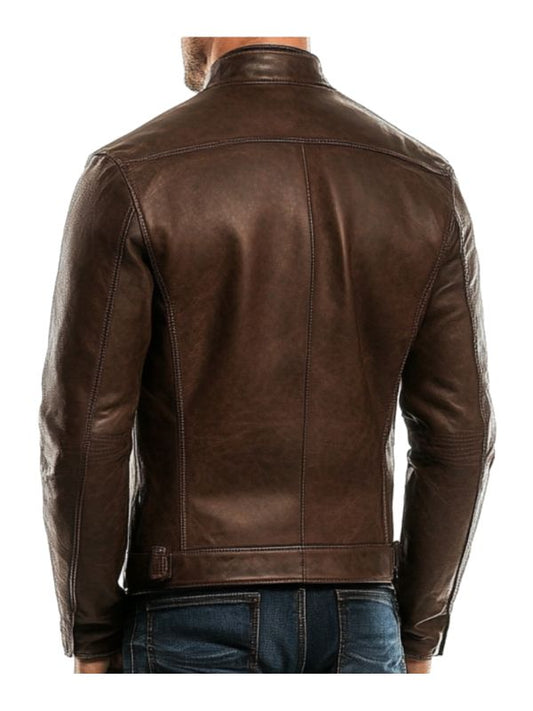 Adam Leather Brown Jacket - Men Leather Jacket Brown