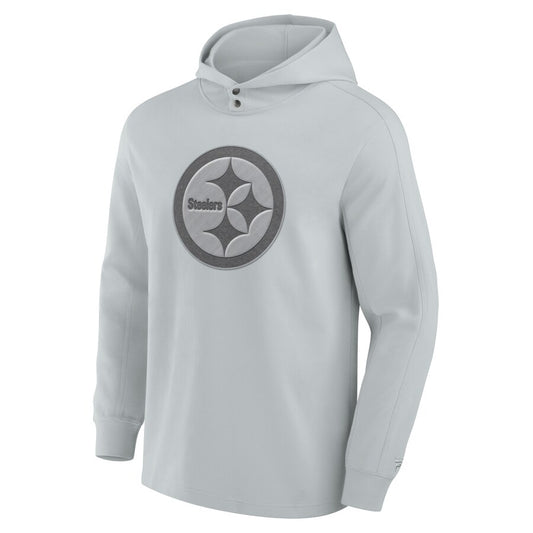 Pittsburgh Steelers FELT Gray Pullover Hoodie (Recreated)