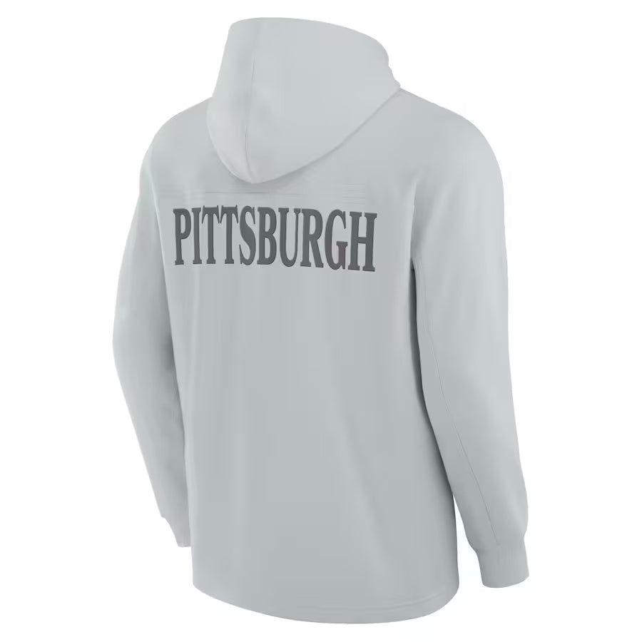 Pittsburgh Steelers FELT Gray Pullover Hoodie (Recreated)
