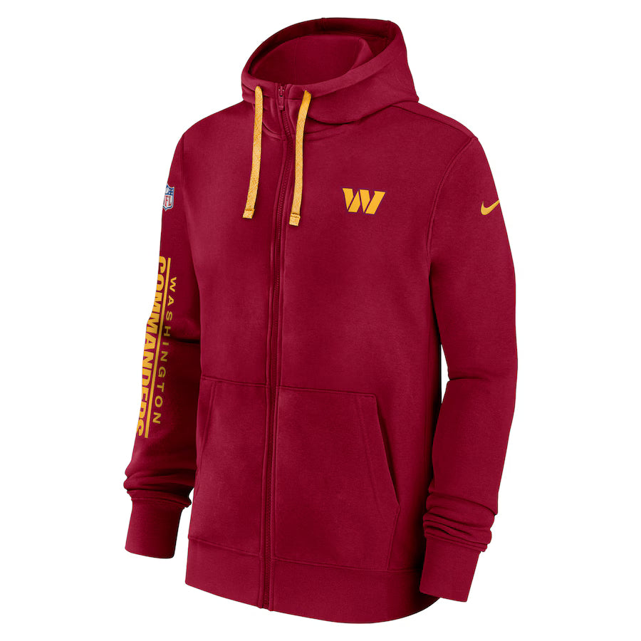 Washington Commanders Black & Gray Zip-Up Hoodie