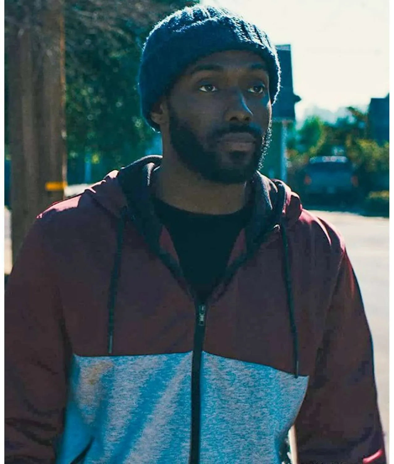 Take The Night Shannon Red & White Zip-Up Hoodie