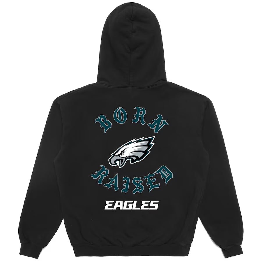 Born x Raised Black Philadelphia Eagles Chrome Rocker Hoodie