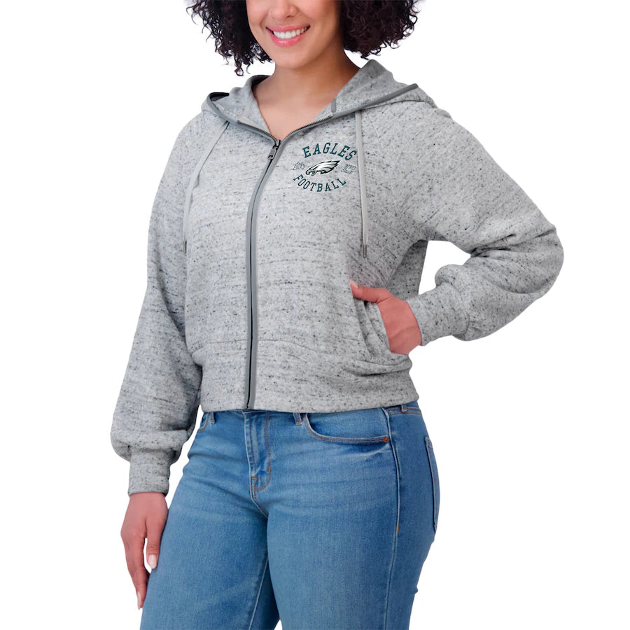 Philadelphia Eagles Grey Zip-Up Hoodie