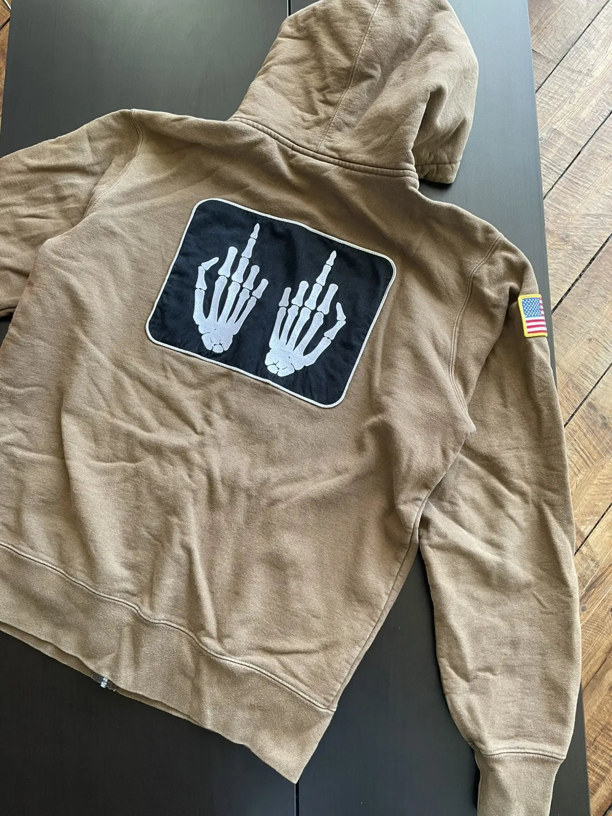 Supreme Hysteric Glamour "Fuck Hand Skeleton" Green Hoodie