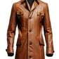 Men Vintage Hooded Leather Coat