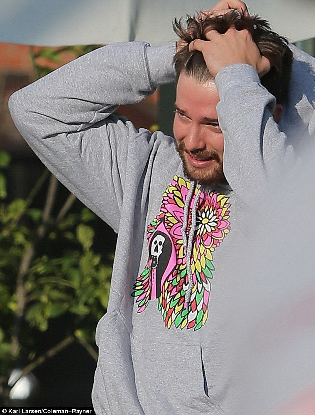 Patrick Schwarzenegger “I Love LA” Hoodie – Grey Pullover Fleece