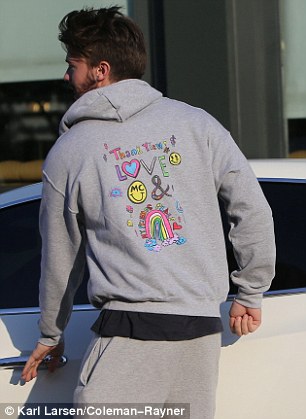 Patrick Schwarzenegger “I Love LA” Hoodie – Grey Pullover Fleece
