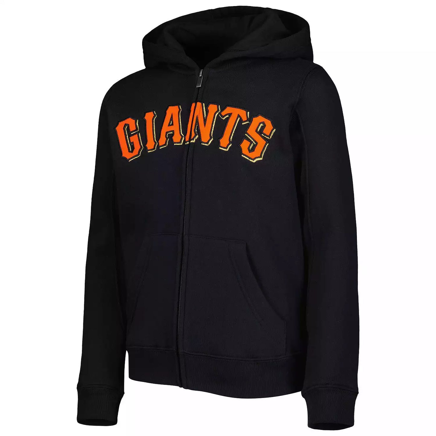 SF Giants Zip-Up Hoodie – Black and Orange Fleece