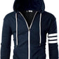 Mens Slim Fit Striped Hoodie