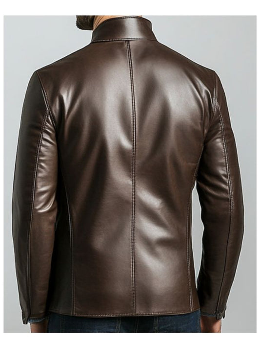 Alexander Leather Brown Jacket - Men Leather Jacket Brown