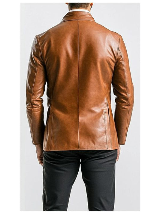 Arthur Tan Premium Leather Blazer
