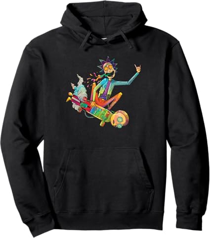 Rick and Morty Pullover Hoodie – Black Fleece Hoodie