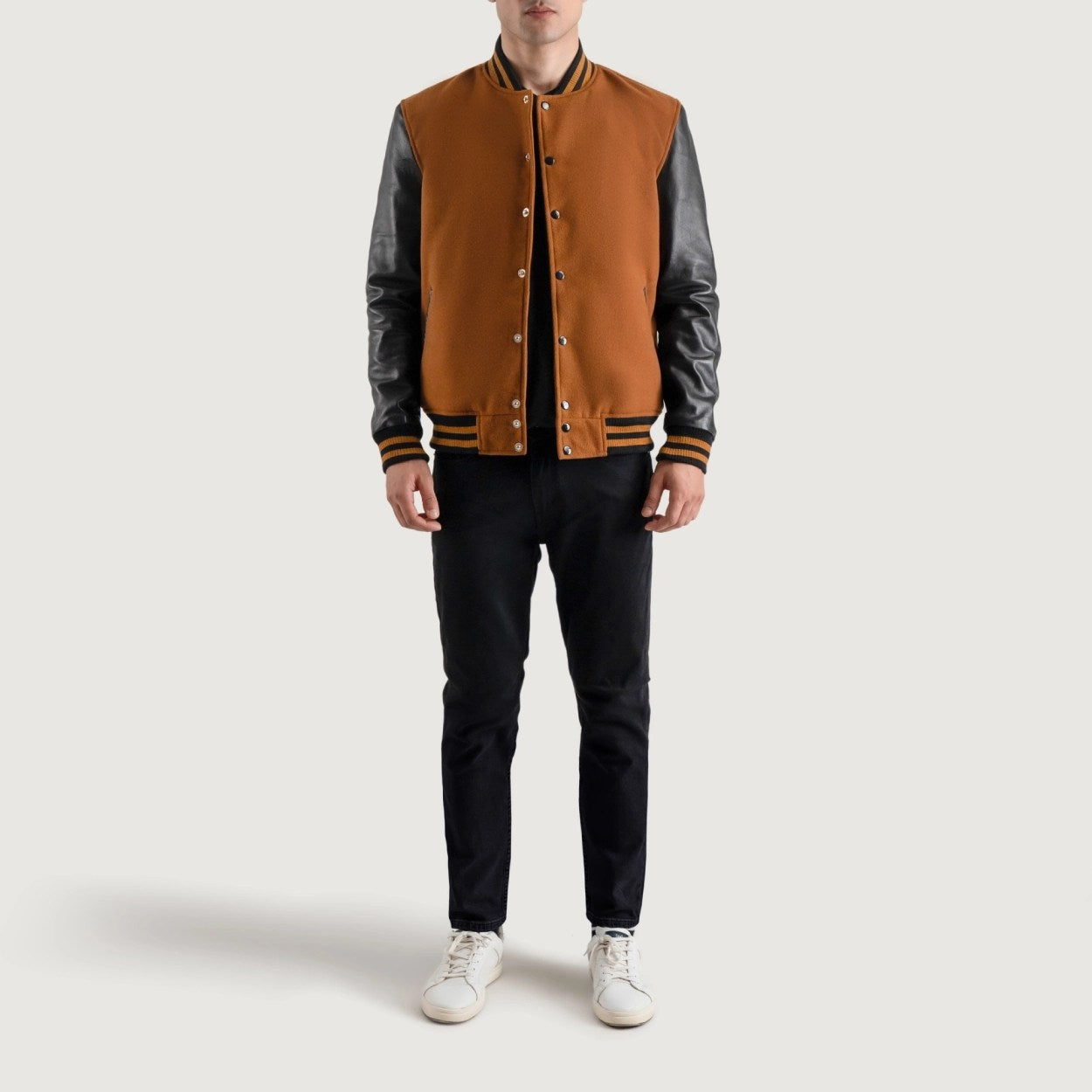 Brown & Black Varsity Letterman Jacket
