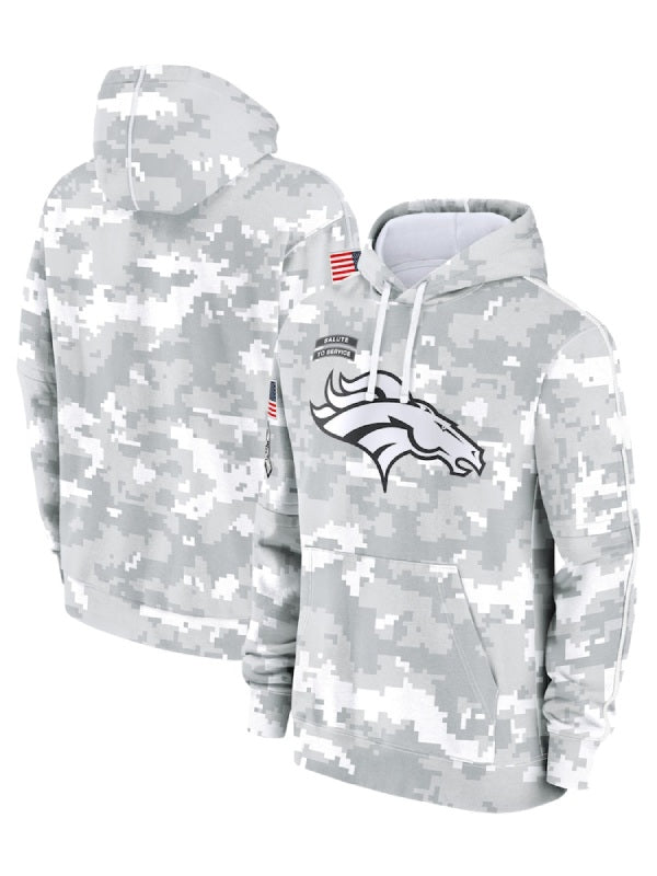 2024 Denver Broncos Salute to Service Long Sleeve Hooded T-Shirt