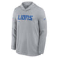 Detroit Lions Sideline Performance Long Sleeve Hoodie T-Shirt
