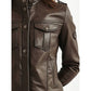 Elsie Leather Brown Jacket - Women Leather Jacket Brown