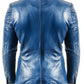 George Blue Leather Blazer - Leather Blazer for Men Blue
