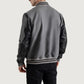 Gray and Black Varsity Letterman Jacket