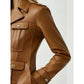 Harper Leather Brown Jacket - Women Leather Jacket Brown