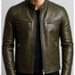 James Leather Green Jacket - Men Leather Jacket Green
