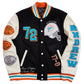 Miami Dolphins Letterman Wool & Leather Varsity Jacket Black & White