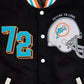 Miami Dolphins Letterman Wool & Leather Varsity Jacket Black & White