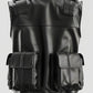 Men’s Black Military Leather Vest
