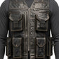 Men’s Rub Off Military Leather Vest – Distressed Rust Brown