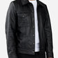 Men’s Black Leather Tucker Jacket