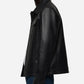 Men’s Black Sheepskin Leather Trucker Jacket
