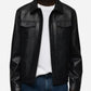 Men’s Black Sheepskin Leather Trucker Jacket