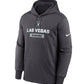 Las Vegas Raiders Nike Anthracite Toss Sweep Performance Hoodie