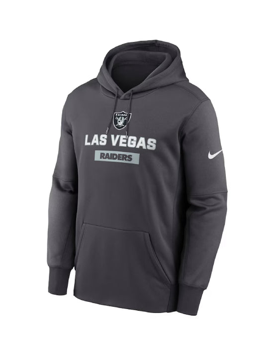 Las Vegas Raiders Nike Anthracite Toss Sweep Performance Hoodie
