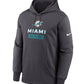 Miami Dolphins Nike Anthracite Toss Sweep Performance Hoodie