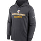 Pittsburgh Steelers Nike Anthracite Toss Sweep Performance Hoodie (Recreated)