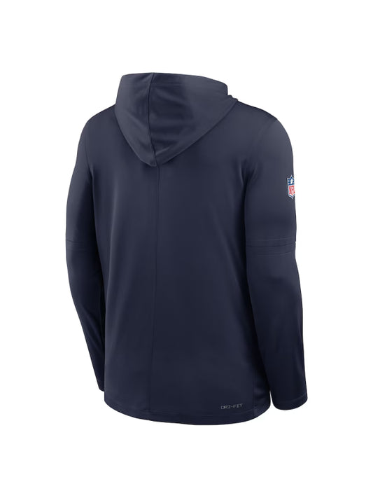 Seattle Seahawks Sideline Performance Long Sleeve Hoodie T-Shirt – Navy Blue Pullover