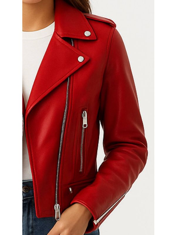 Olivia Leather Red Jacket – Women’s Red Leather Jacket