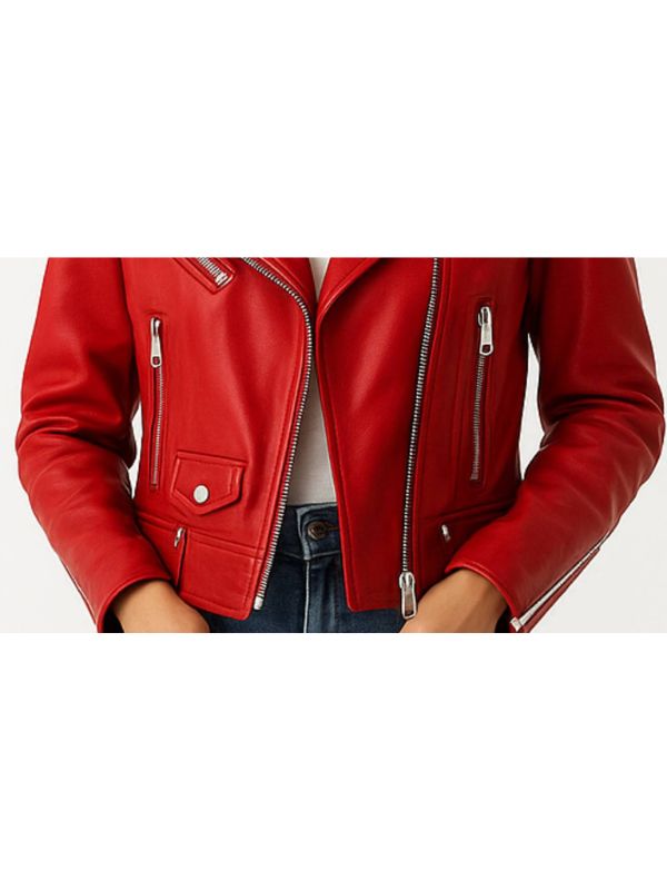 Olivia Leather Red Jacket – Women’s Red Leather Jacket