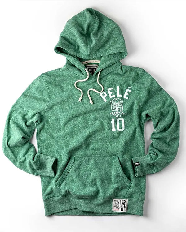Pelé Brasil 10 Green Hoodie – Classic Football Legend Pullover