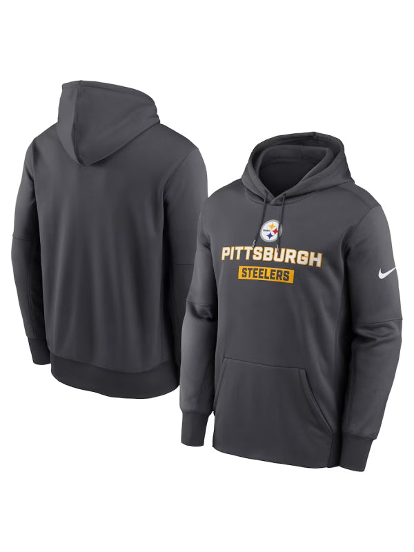 Pittsburgh Steelers Nike Anthracite Toss Sweep Performance Hoodie (Recreated)