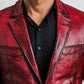 Rory Red Leather Blazer - Leather Blazer for Men Red