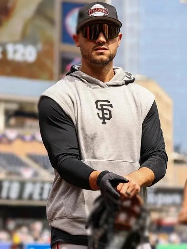 SF Giants Grey Sleeveless Hoodie – Grey Pullover Fleece