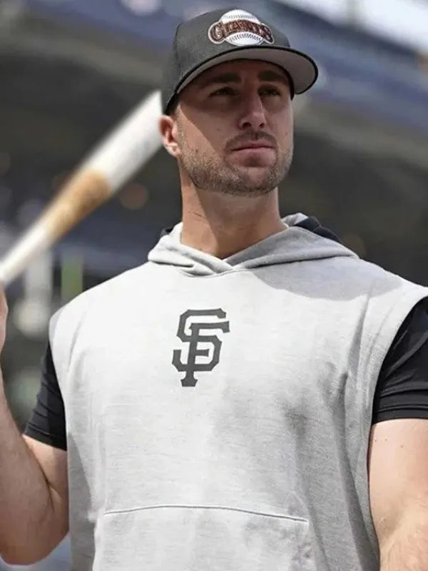 SF Giants Grey Sleeveless Hoodie – Grey Pullover Fleece