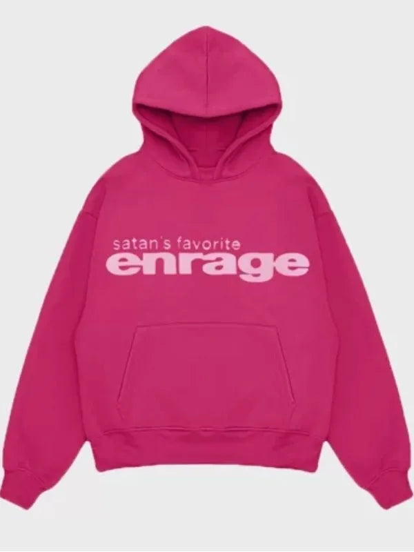Satan’s Favorite Enrage Hoodie – Grey, Black, and Pink Pullover