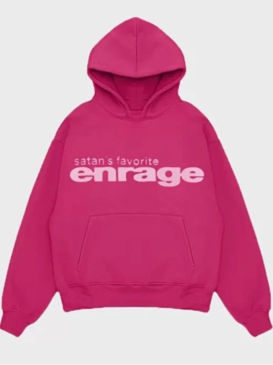 Satan’s Favorite Enrage Hoodie – Grey, Black, and Pink Pullover