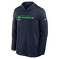 Seattle Seahawks Sideline Performance Long Sleeve Hoodie T-Shirt – Navy Blue Pullover